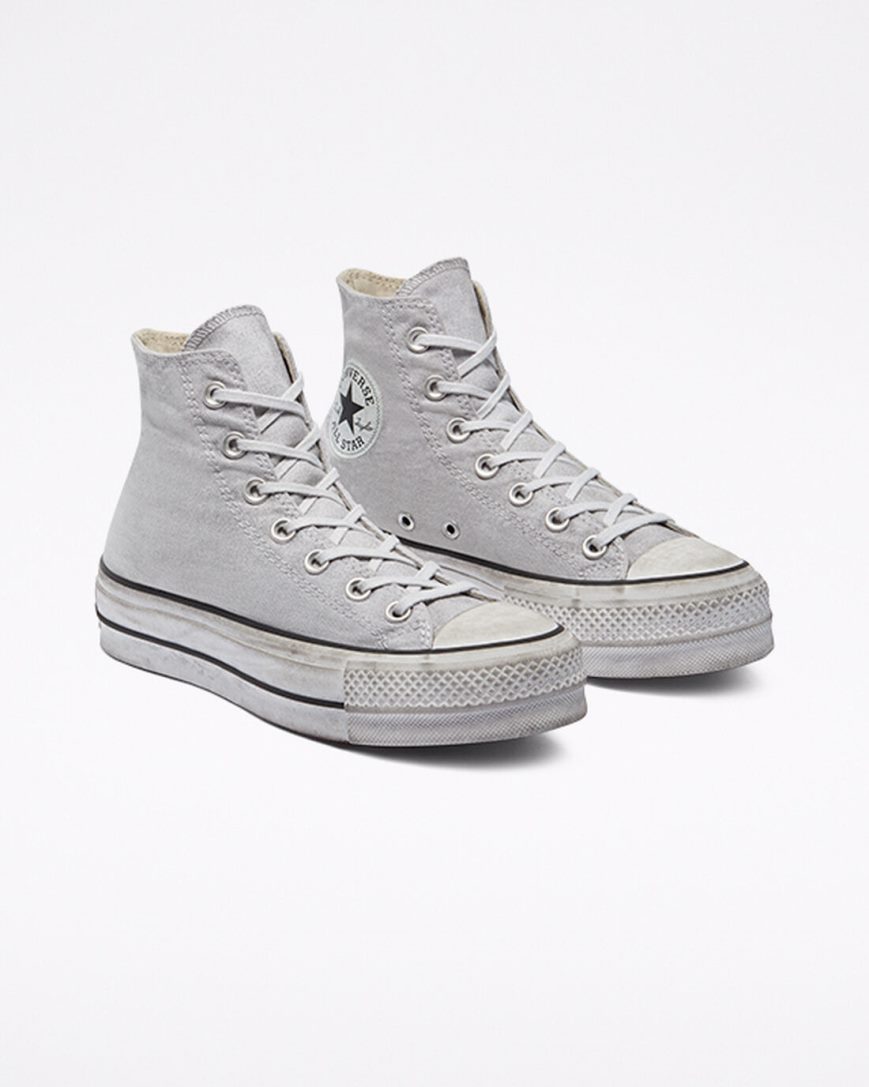 Pantofi Platforma Barbati Converse Chuck Taylor All Star Lift Smoked Panza Inalti Gri | RO VHFWD501